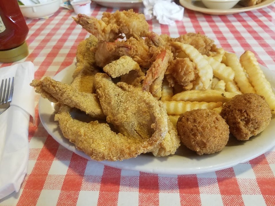 Fried Catfish Fillet and Fried Shrimp Platter